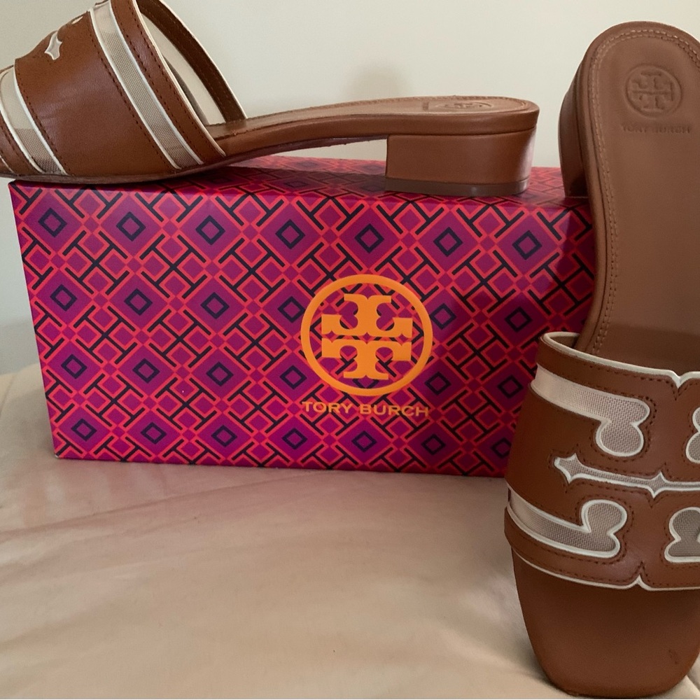 Tory Burch Brown Leather Sandals